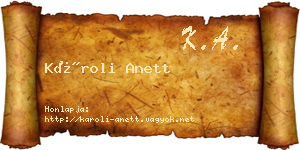 Károli Anett névjegykártya